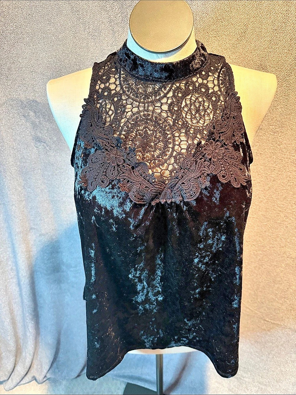 RBX Girls Large Black Lace Velvet Dress Like New